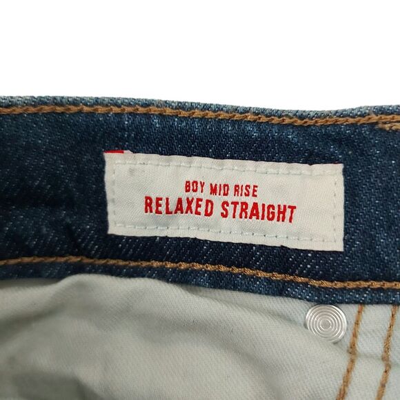 Lucky Brand Jeans Womens 28x28 Blue Boyfriend Mid Rise Relaxed Straight Denim - Picture 8 of 13